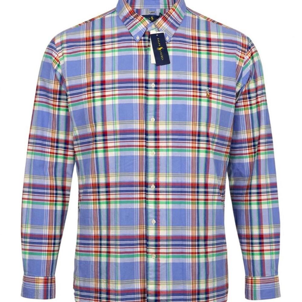 Ralph Lauren Shirt Mens 4XB Plaid Button Down Long Sleeve Classic Fit NWT